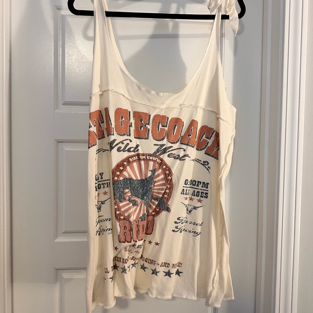 Torrid Cream Stagecoach Graphic Tank Top